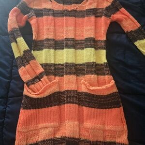 Striped Orange and Yellow Women's Sweater
